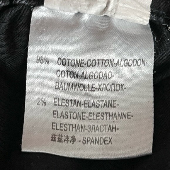 Balanciaga Jeans Mod Omya Crop Studded Distressed Black Denim Women Size 33 - Picture 6 of 7